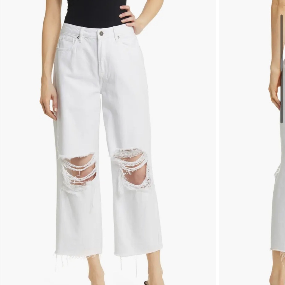 NWT Nori Hidden White Wide Leg Denim Size 25